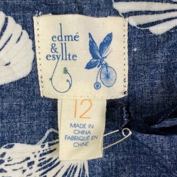 Anthropologie Navy Shell Print Tank Top - Picture 7 of 10